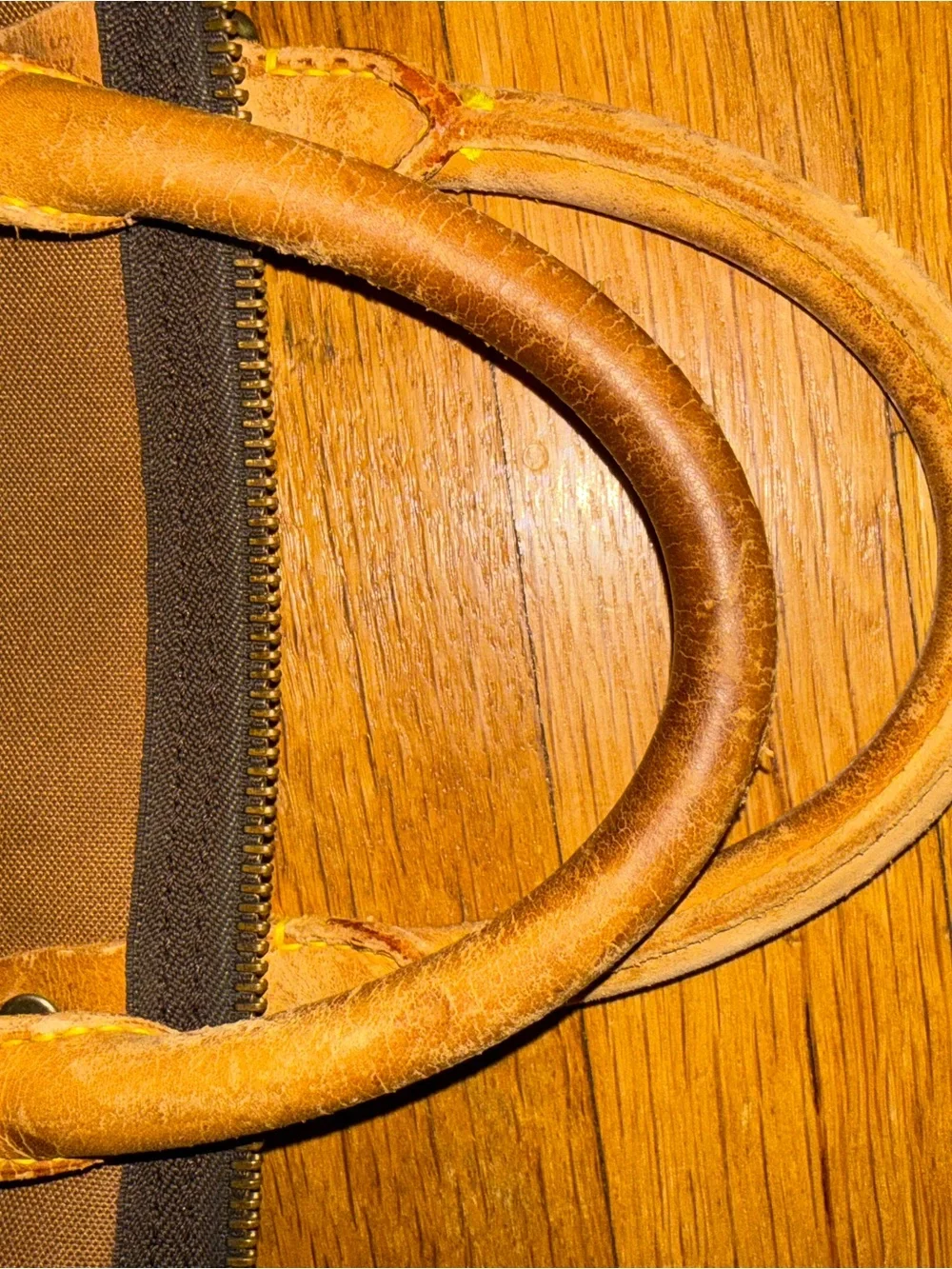 Louis Vuitton Monogram Canvas Duffel with Tan Leather Handles
